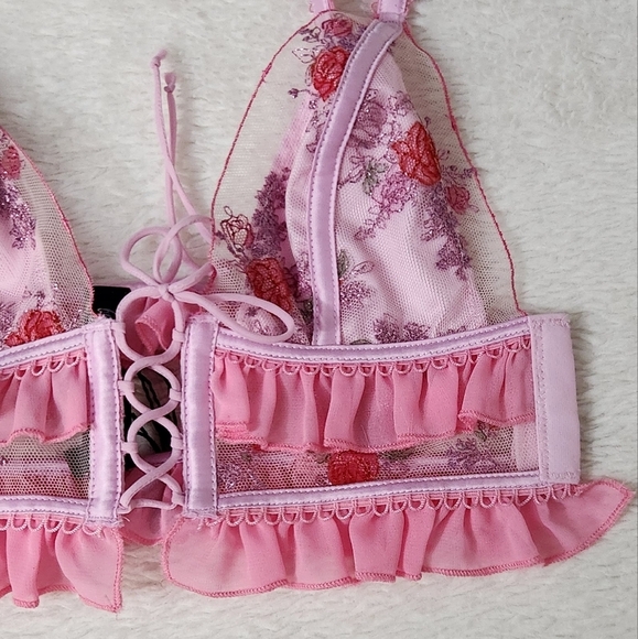 New!For Love and Lemons Rose Bloom Bralette - Picture 5 of 11